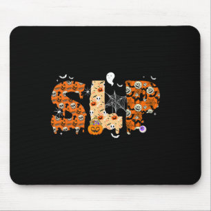 Mousepad Diversão do Halloween Figurume Pumpkin Fall Skelet