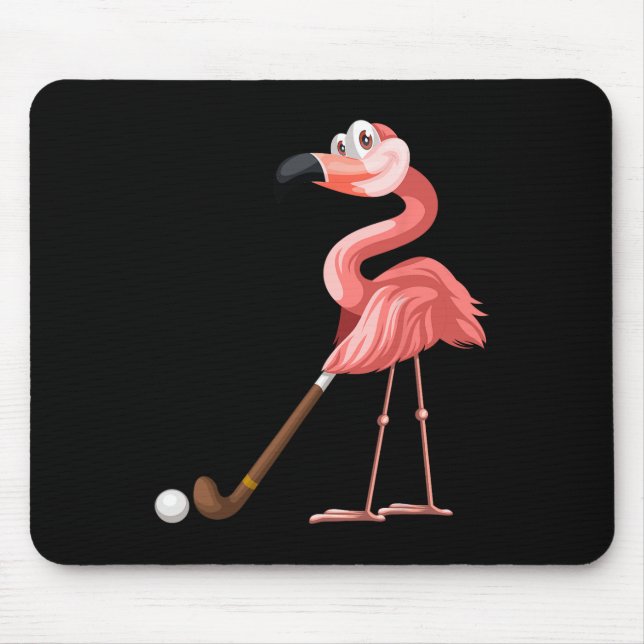 Mousepad Diversão Flamingo Hockey Flamingo Jogando Hóquei (Frente)