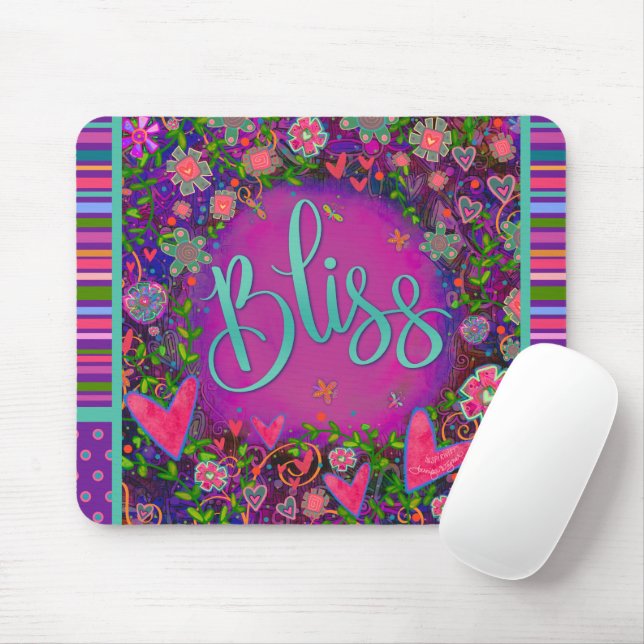 Mousepad Diversão Floral Feliz Estirpe Moderna Inspirividad (Com mouse)