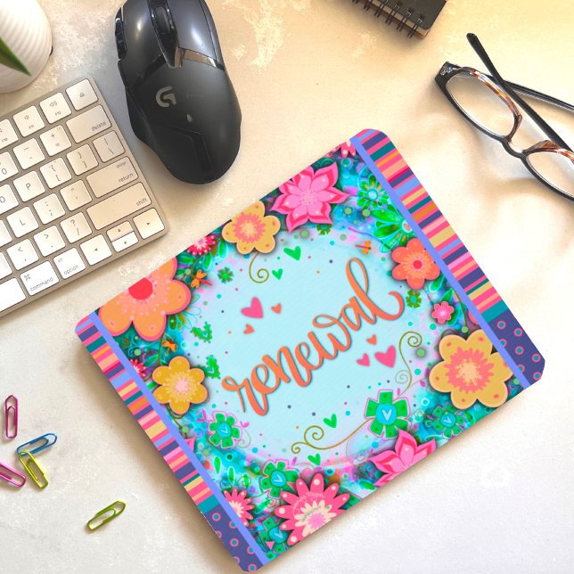 Mousepad Diversão Floral Renovação Moderna Inspirividade de (Criador carregado)