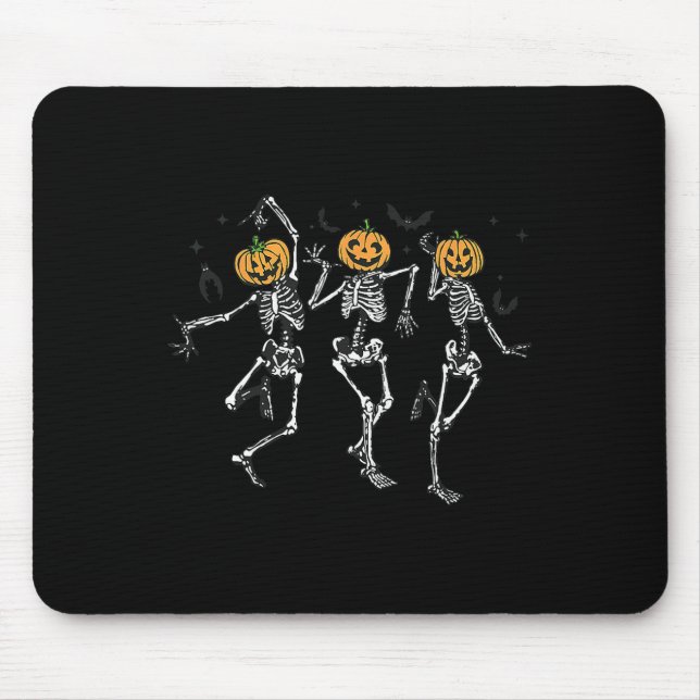 Mousepad Diversão Halloween Pumpkin Dancing Skeleton Costum (Frente)