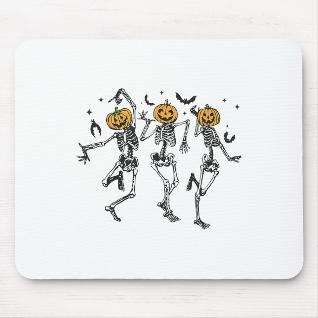 Mousepad Diversão Halloween Pumpkin Dancing Skeleton Costum (Frente)