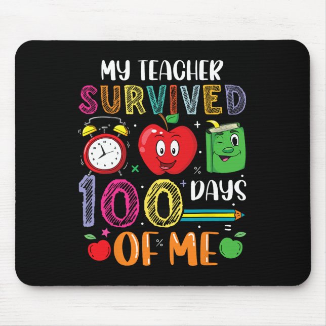 Mousepad Diversão O meu professor sobreviveu 100 dias comig (Frente)