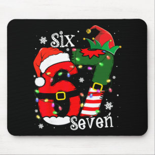 Mousepad Diversão Seis Sete 67 Meme 6 7 Elfo Papai Noel Nat