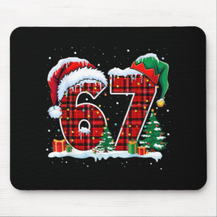 Mousepad Diversão Seis Sete 6 7 Meme 67 Natal Xadrez Vermel
