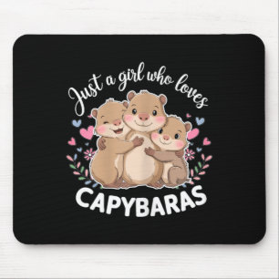 Mousepad Divertida Uma Garota Que Ama Capybaras Capybara Le