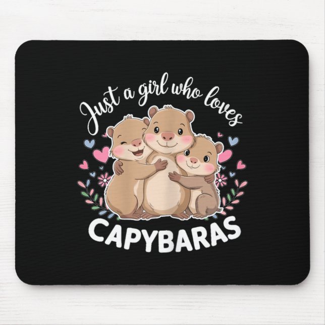 Mousepad Divertida Uma Garota Que Ama Capybaras Capybara Le (Frente)