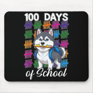 Mousepad Divertido 100 dias de escola husky siberiano crian