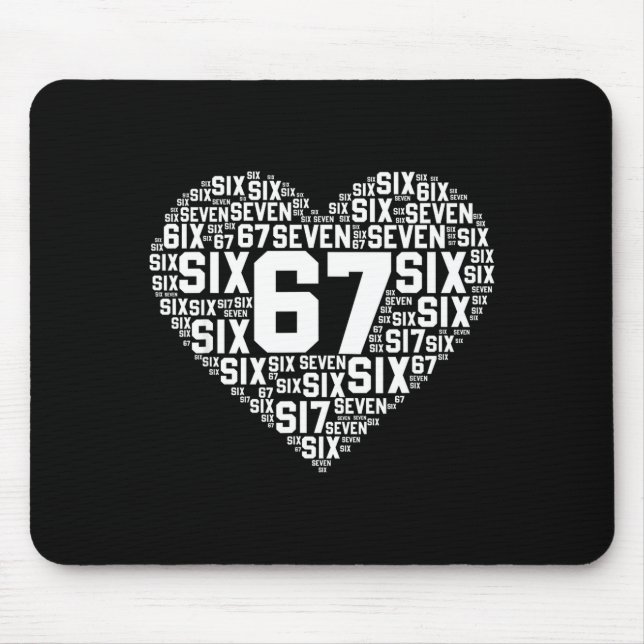 Mousepad Divertido 67 Meme Seis Sete Coração Casais Combina (Frente)