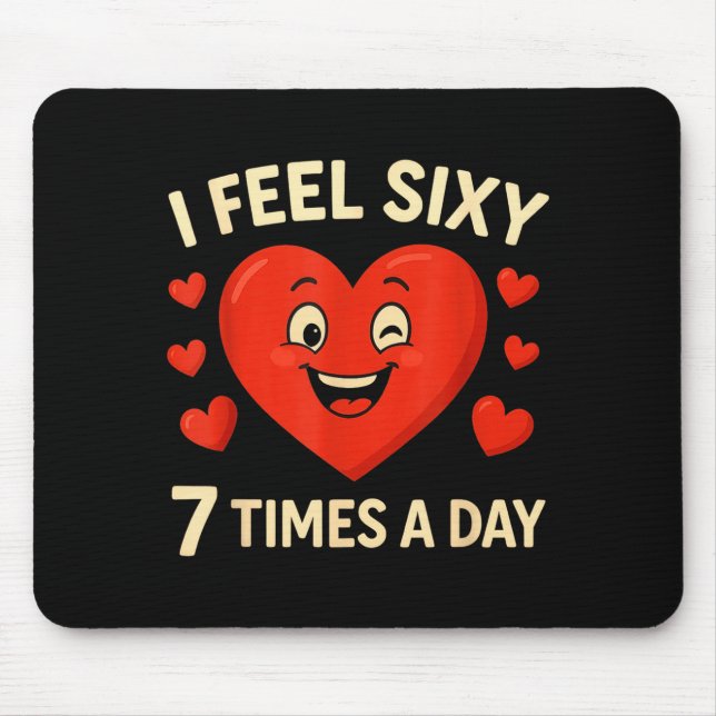 Mousepad Divertido 67 Meme Seis Sete Coração Dia dos Namora (Frente)