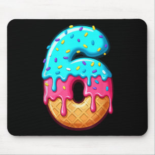 Mousepad Divertido 67 Número 6 Sorvete Gotejamento Meme Cor