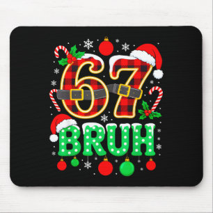 Mousepad Divertido 67 Seis Sete Bruh Meme Natal Pijama Famí