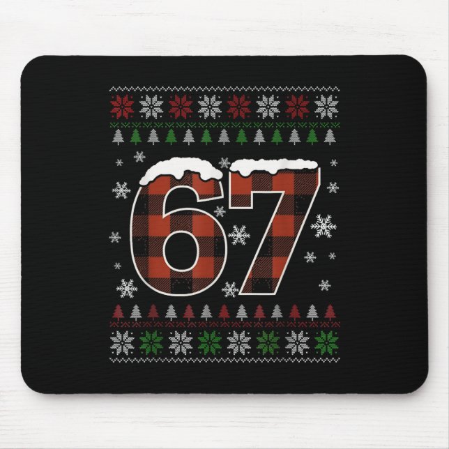 Mousepad Divertido 67 Seis Sete Meme Brainrot Cringe Natal  (Frente)