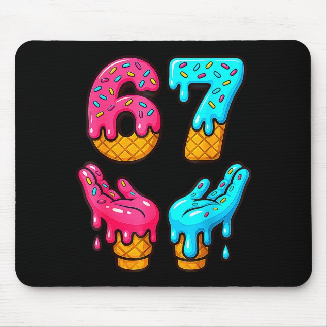 Mousepad Divertido 6 7 67 Seis Sete Meme (Frente)