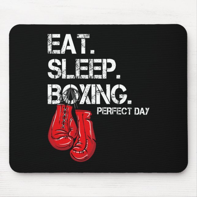 Mousepad Divertido Comer. Dormir. Repetir. Amante do Boxe D (Frente)