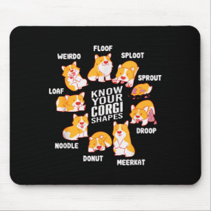 Mousepad Divertido Conheça as Formas do Corgi Adorável Aman
