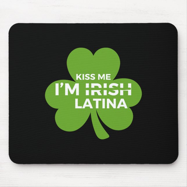 Mousepad Divertido Dia de São Patrício Hispano Beije Me Eu  (Frente)