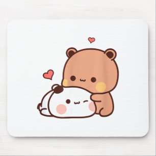 Mousepad Divertido Doce Kawaii Kp Urso Panda Abraçando Casa