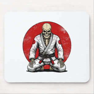 Mousepad Divertido Esqueleto Vintage Jiu-jitsu Brasileiro R