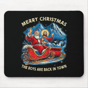 Mousepad Divertido Jesus Papai Noel Os Meninos Voltaram à C