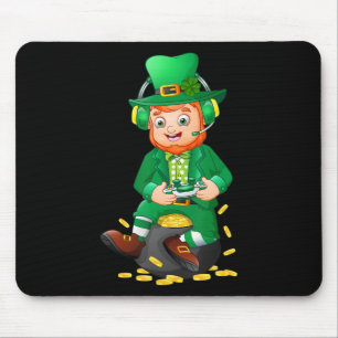 Mousepad Divertido Jogador Dia de São Patrício Jogo de Víde