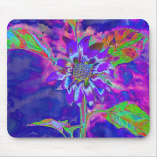 Mousepad Divertido no girassol azul-sol   púrpura psíquic