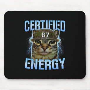 Mousepad Divertido Seis Sete 67 Meme Certificado Energia Ma
