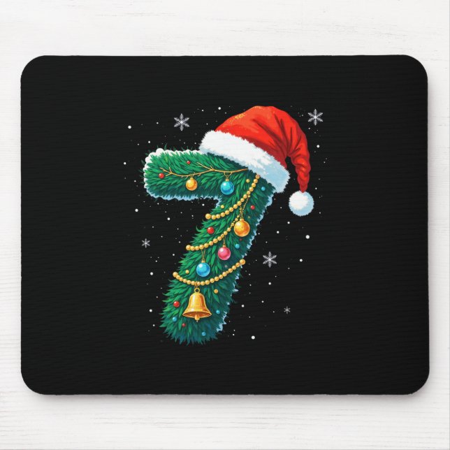 Mousepad Divertido Seis Sete 6 7 Design de Meme de Natal pa (Frente)