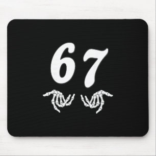 Mousepad Divertido Seis Sete 6 7 Meme 67 Mão de Esqueleto H