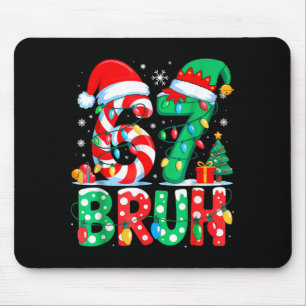 Mousepad Divertido Seis Sete 6 7 Meme Natal Família Xmas Sa