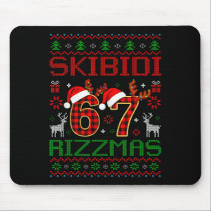 Mousepad Divertido Skibidi Rizzmas Meme Vibrações Natal Fei