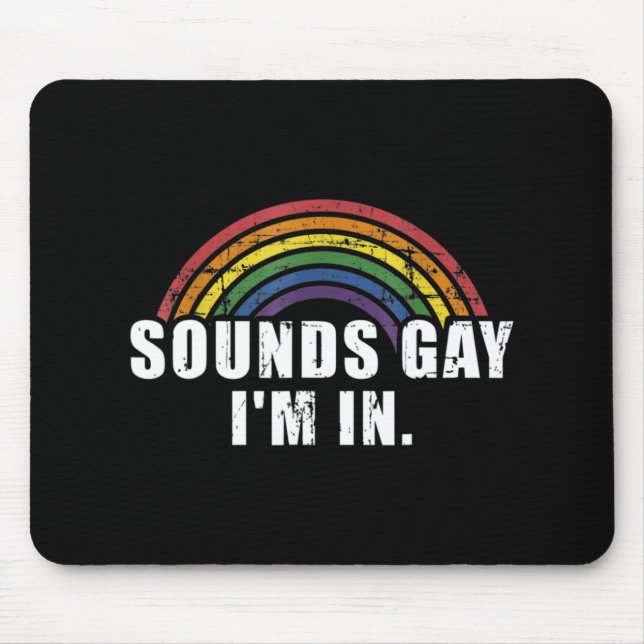 Mousepad Divertido soa gay, estou com a bandeira do arco-ír (Frente)