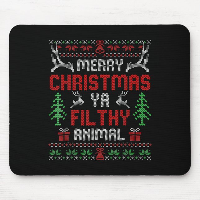 Mousepad Divertido Sozinho Em Filmes Domésticos Feliz Natal (Frente)