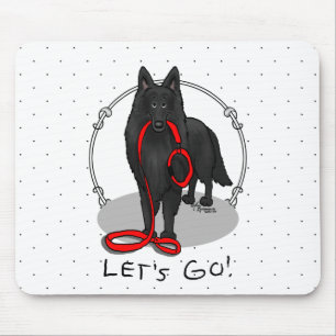 Mousepad Divertido Vamos Lá! Passear Cão de Pastor Belga (p
