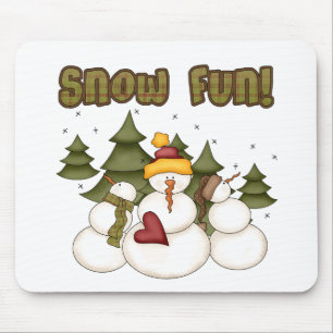 Mousepad Divertimento de neve duas Camisetas e presentes