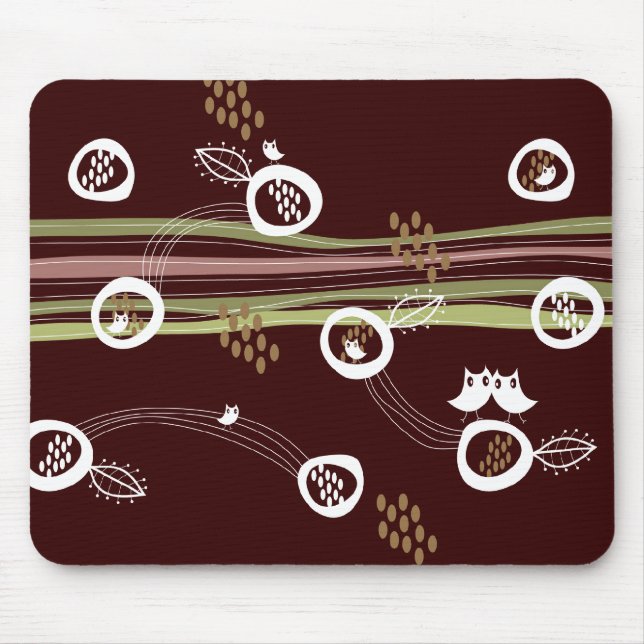 Mousepad Divertimento lunático bonito do ninho das listras (Frente)