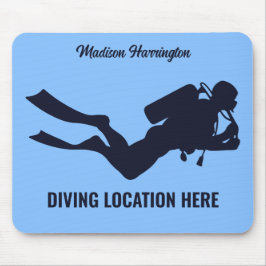 Mousepad Divisor de Scuba de Nome e Texto Personalizado