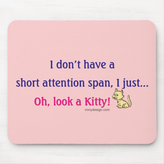 Mousepad Dizer curto do gatinho da capacidade de (Frente)