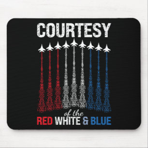 Mousepad Do Caça Jatos Da Bandeira Dos EUA Vermelho Branco