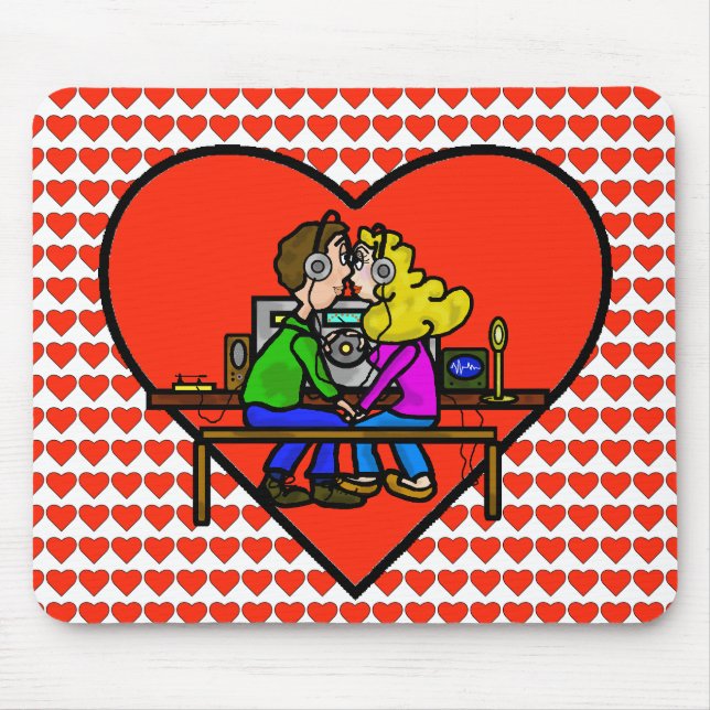 Mousepad do Casal de Beijo Rádio Ham (Frente)