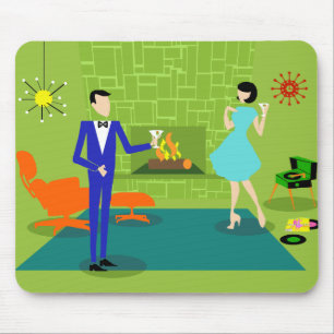 Mousepad do Casal Moderno do Meio século