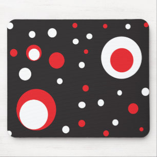 Mousepad do Círculo Retro Vermelho e Branco