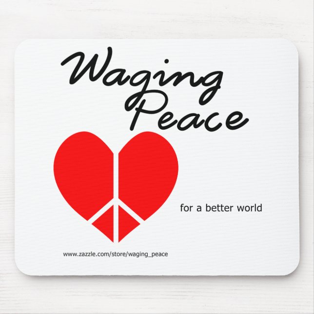 Mousepad do Coração da Paz de Waging (Frente)