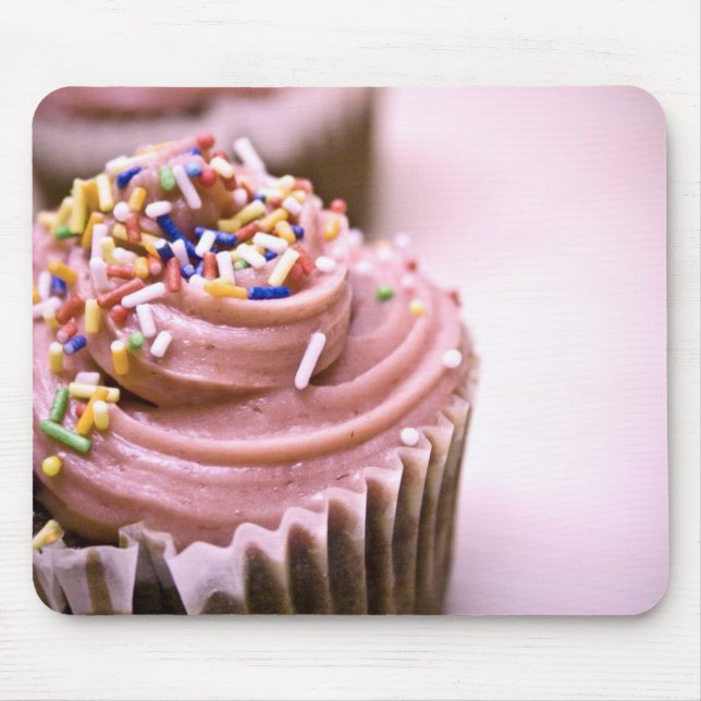 Mousepad do cupcake rosa (Frente)