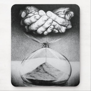Mousepad do desenho de lápis da ampulheta do "tem