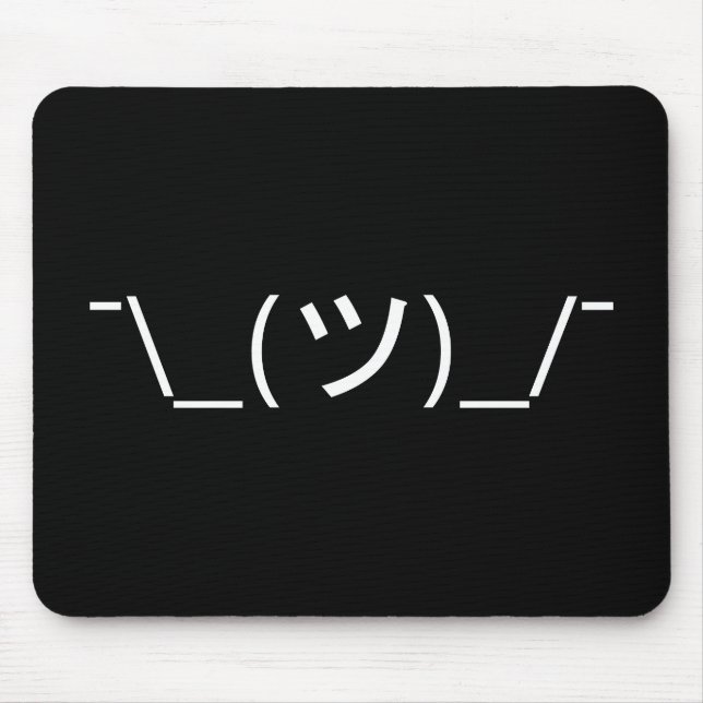 Mousepad ¯ do Emoticon da encolho de ombros \ japonês (Frente)