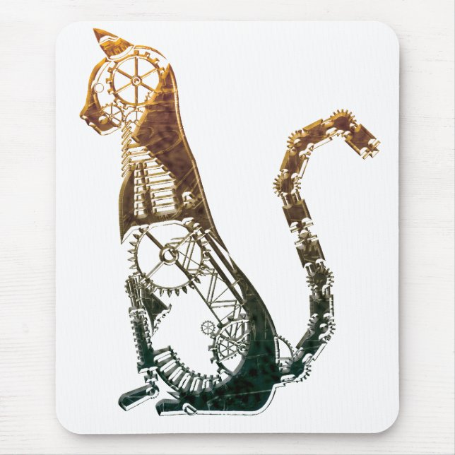Mousepad do gato de Steampunk (Frente)