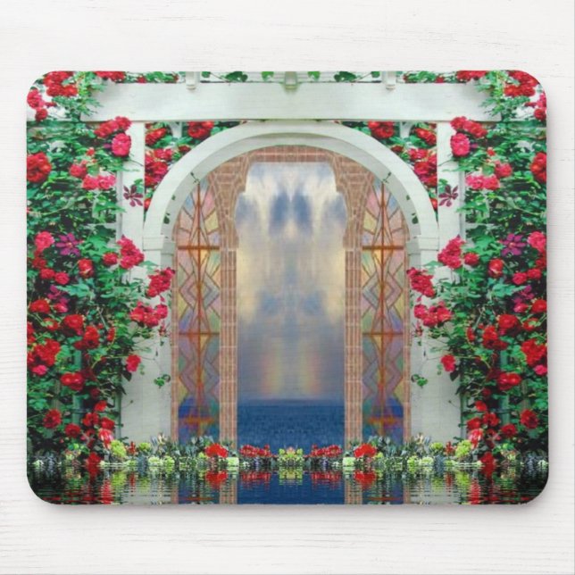 Mousepad do Jardim de Rosas Encantado (Frente)