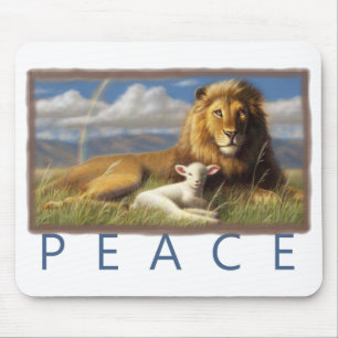 Mousepad do leão e do cordeiro da paz