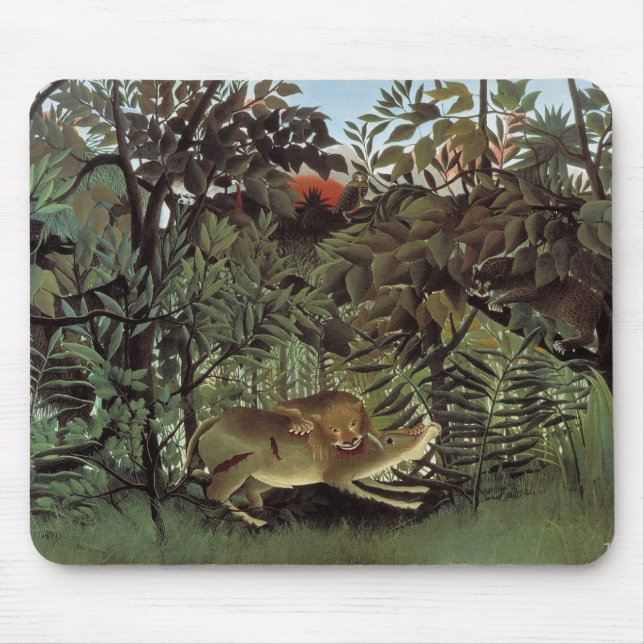 Mousepad do Leão Faminto de Rousseau (Frente)